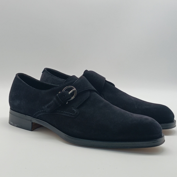 Salvatore Ferragamo Other - 🔥 Last Call Salvatore Ferragamo Monk-Strap Black Calf Suede Loafers Size 10 EE